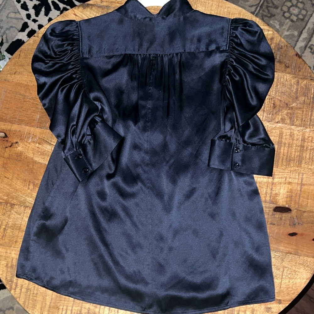Frame Denim Gillian Top - short sleeve silk navy - Picture 2 of 2